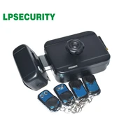 433mhz wireless remote control electronic rim lock electronic motor lock with remote handle use aa battery key optional