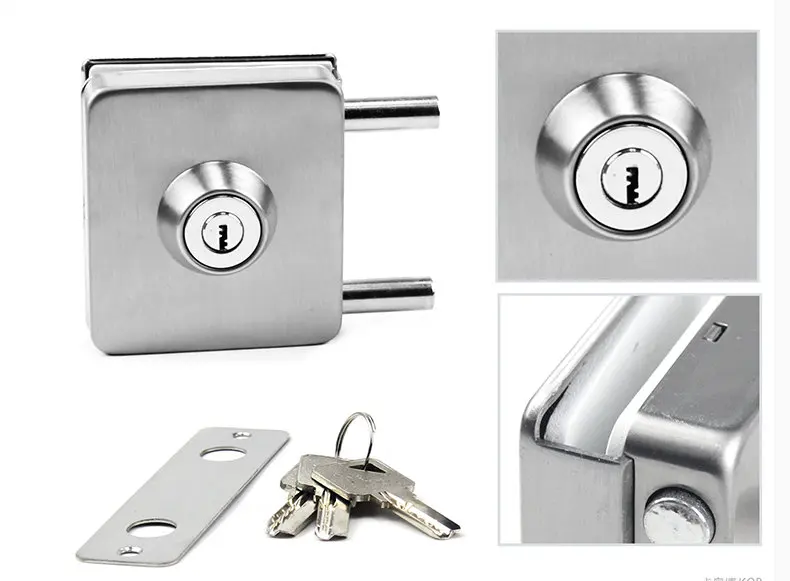 

single glass swing push lock key lock with keys for entry gate glass door with frame