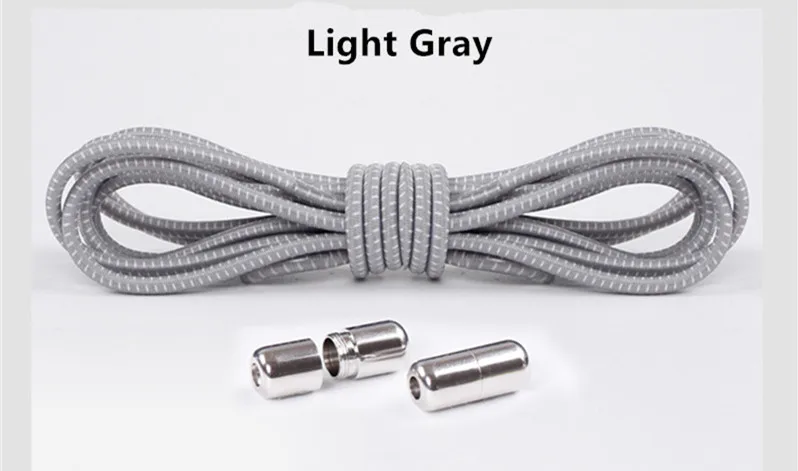 Light Gray 100 см цветные эластичные шнурки для обуви, удобная пряжка, цветные эластичные силиконовые шнурки без завязок, шнурки для обуви, шнурки для кроссовок - Цвет: Light Gray