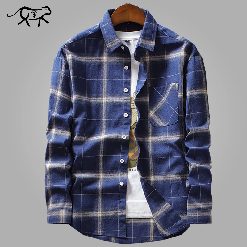New Spring Men Shirts Fashion Casual Suit Long Sleeve Men's Shirt Cotton Slim Fit Dress Check Plaid for Male S-3XL | Мужская одежда