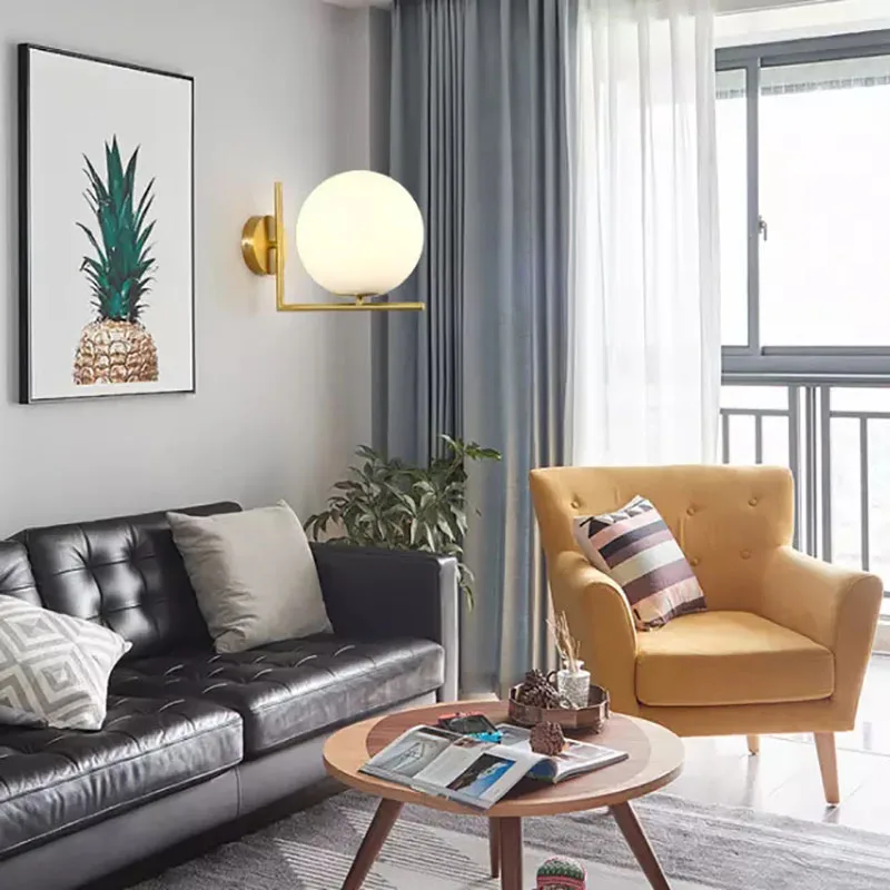 Современный скандинавский стеклянный Золотой/черный шар Ретро винтажный