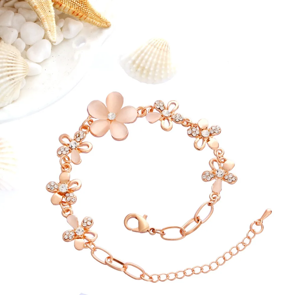 Женский браслет-цепочка золотой цвет модные браслеты австрийский кристалл