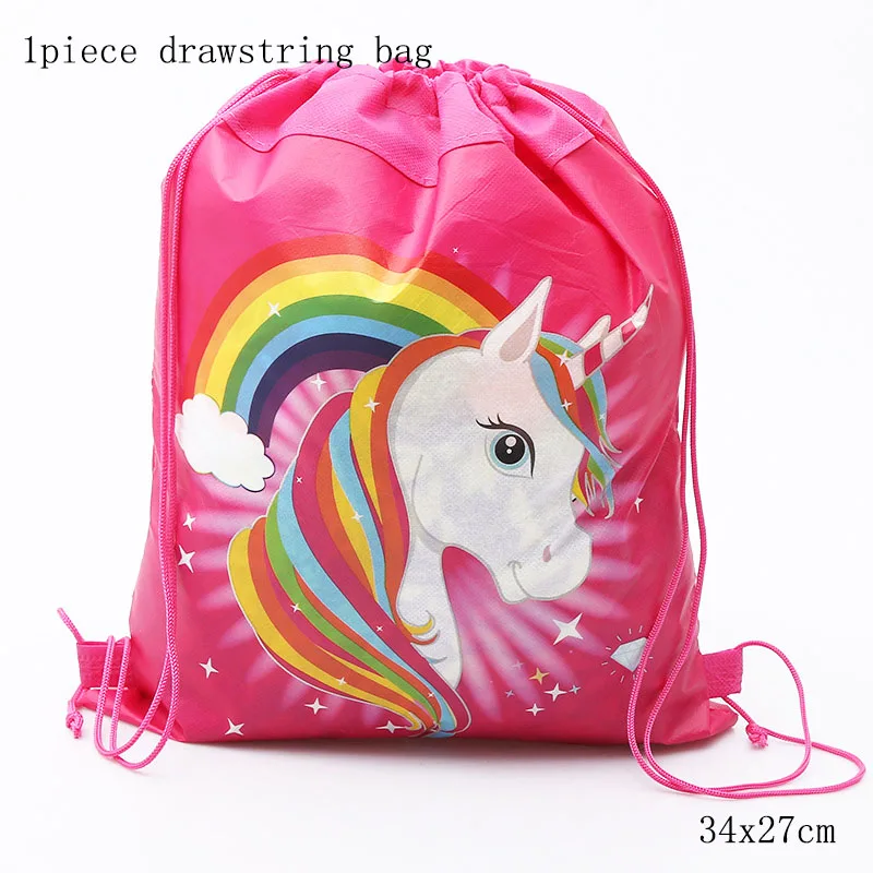 1 drawstring bag Розовая маленькая лошадка пони фольгированные воздушные шары-единороги Гелиевый шар животные Дети День рождения Единорог вечерние украшения - Цвет: 1 drawstring bag
