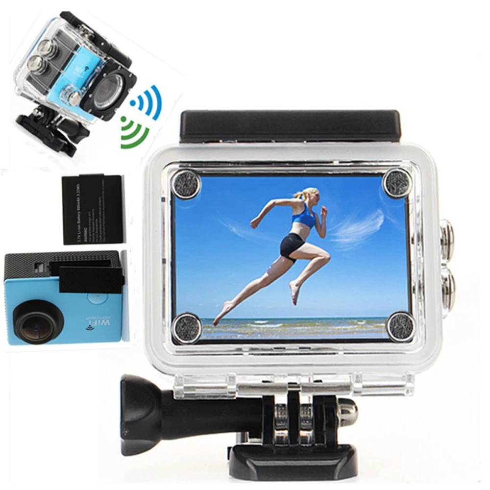 Действия камеры HD Камера 1080 P 2.0 Дюймов 14MP Двойной wi fi Водонепроницаемая Спорта