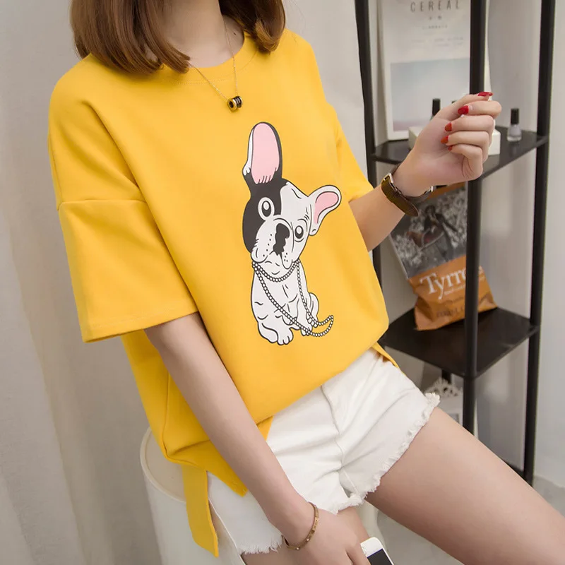 Футболка Для женщин дышащий хлопок O шеи женский футболка с короткими рукавами