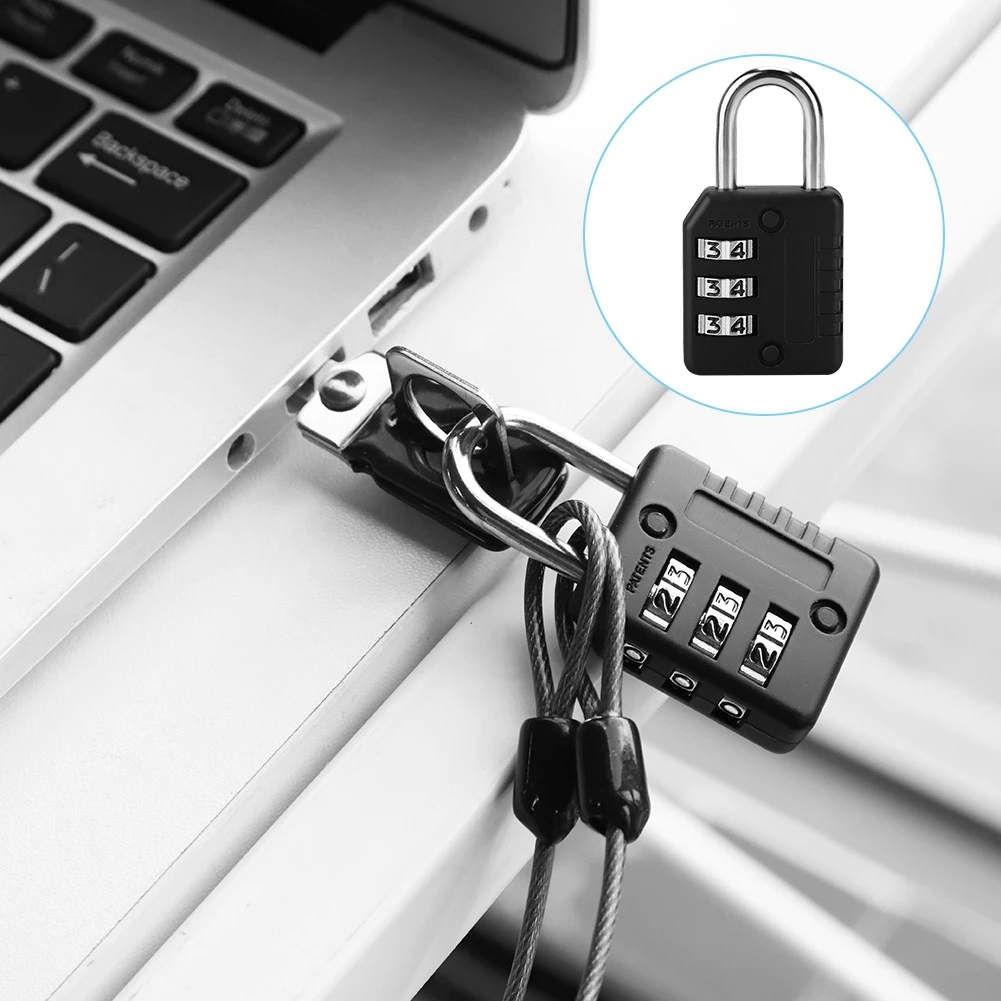 3 значный Комбинированный Замок с кодом пароля Противоугонный замок на цепочке