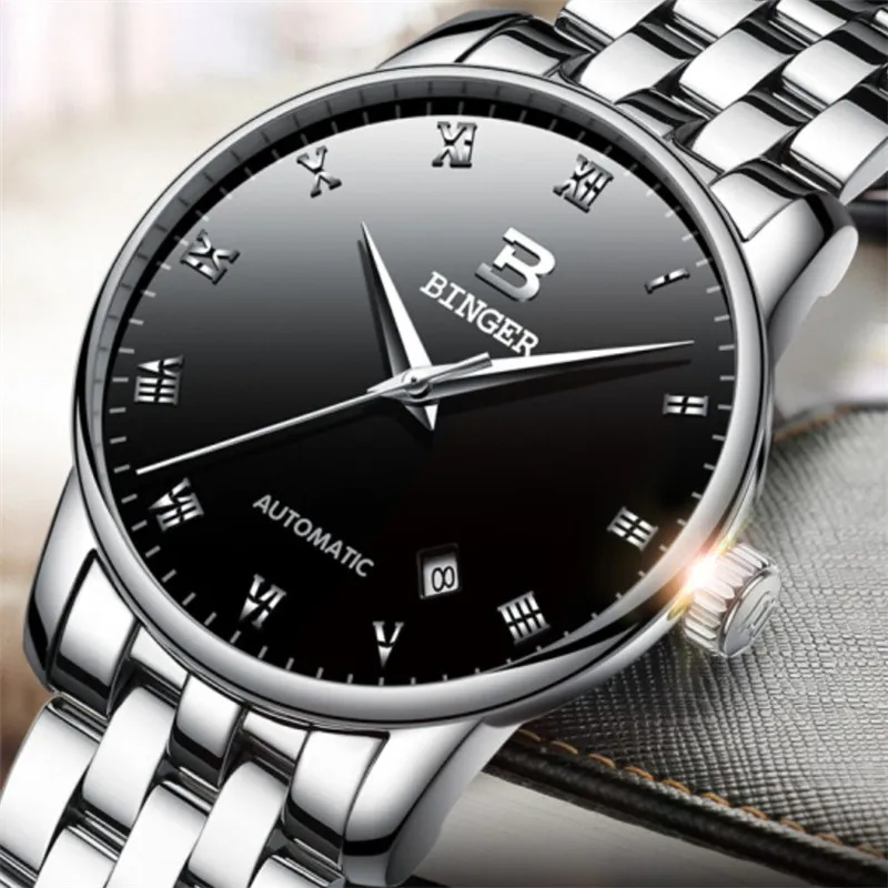 

Top Luxury Brand BINGER Watch Men Mechanical Watches Luxury Automatic Mechanical Watches Stainless Steel Swim 50M Watch