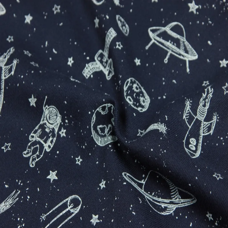 Печатная хлопковая саржевая ткань Лоскутная DIY швейный материал звездное небо