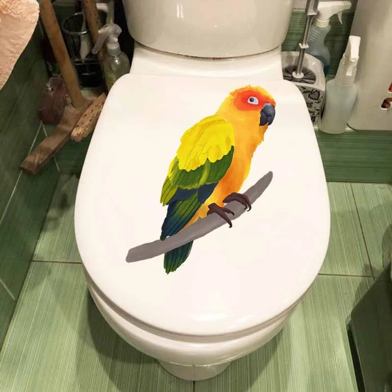 YOJA 19.5X22.8CM Art Mural Wall Sticker Tropical Birds And Branches Toilet Decal Bathrooom Home Decor T5-0678 | Дом и сад