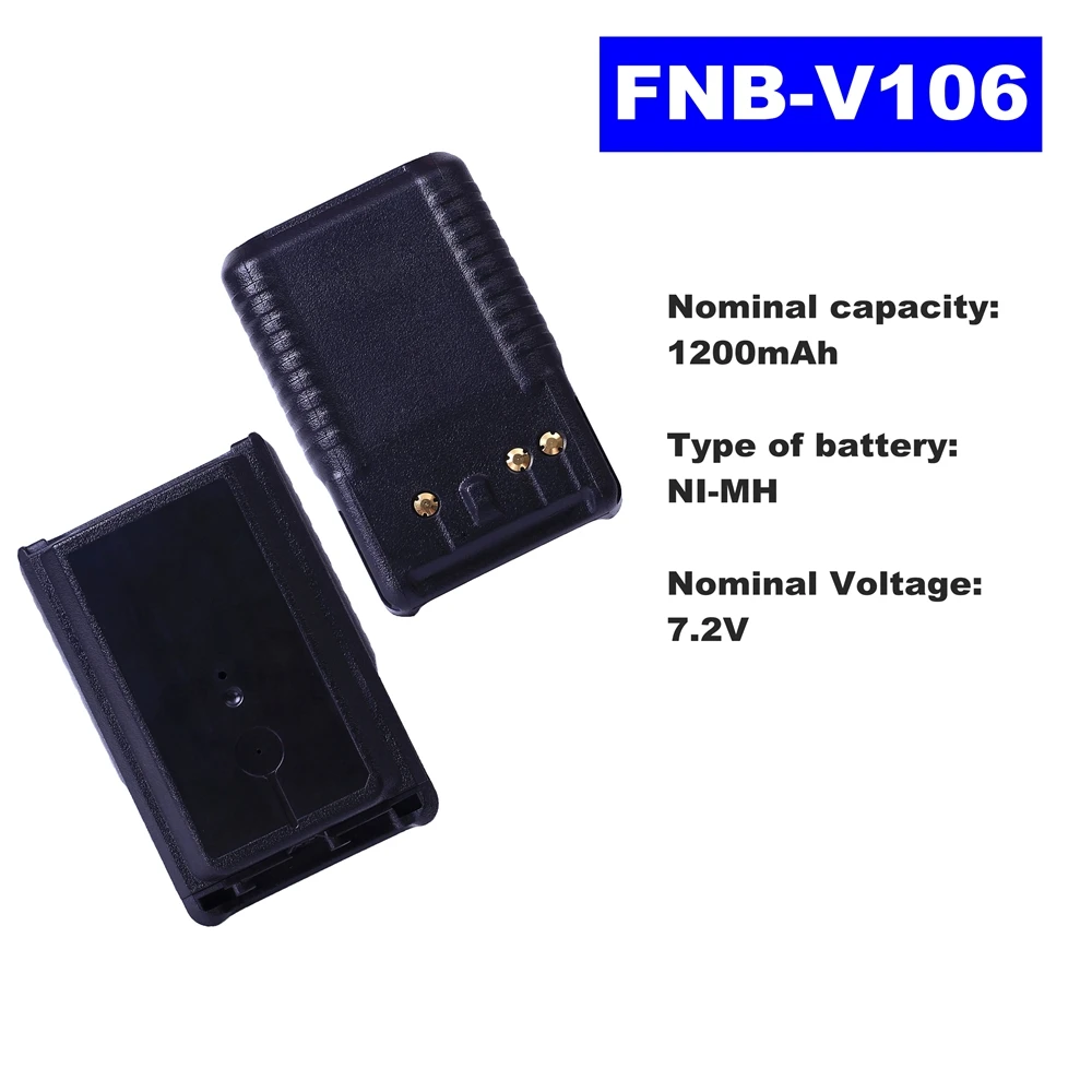 7.2V 1200mAh NI-MH Radio Battery FNB-V106 For Vertex Standard Walkie Talkie VX231/228/230 Two Way Radio