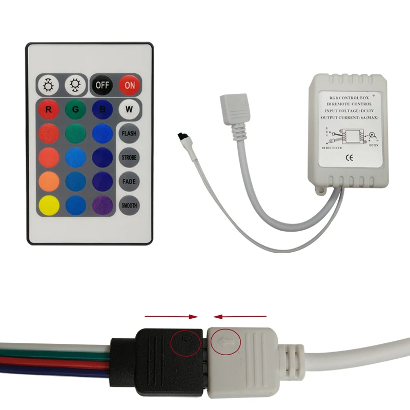5 M RGB полосы SMD 2835 RGB Светодиодные ленты лампы Декор светодиодный ленты полосы света Nowaterproof Диодная лента с покрытыем цвета чистого 24 каратного контроллер DC12V адаптер в комплекте