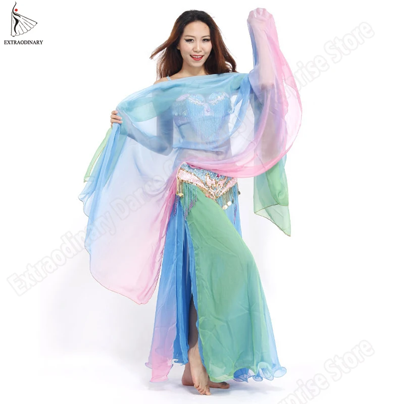 

Women Belly Dancing Veils Costume Color Shawl Veil Silk Veil Semicircle Scarf Shawl Belly Dancing Accessories Stage Performance