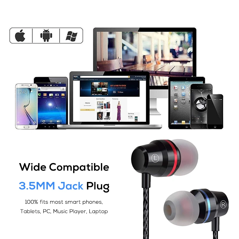 EECPT наушники с микрофоном 3 5 мм стерео бас гарнитура Hifi проводные для смартфона