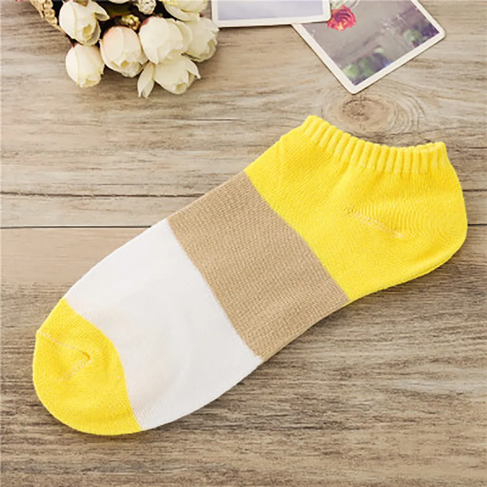 

Women Sock Slippers 1Pairs Women Comfortable Strip Cotton Sock Slippers Short Ankle Socks Girl Breathable Socks #30