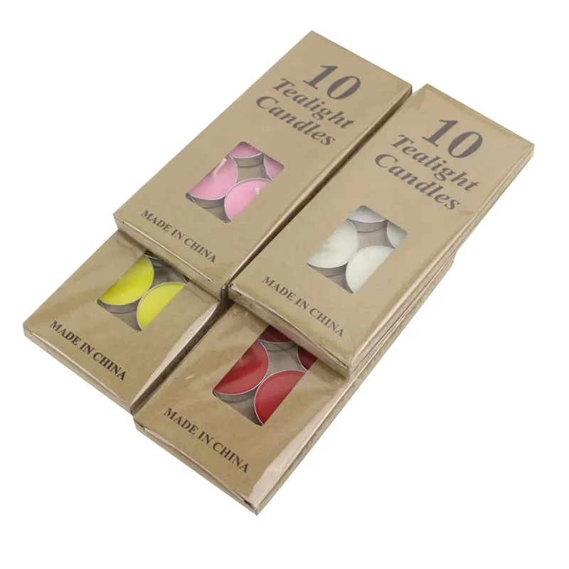 10 шт.! Романтический бездымный чайный подсвечник без привкуса многоцветный для