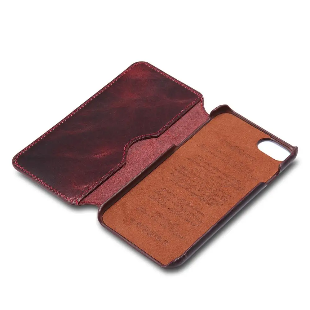 

Genuine Cowhide Leather Phone Flip Wallet Case for iPhone 8 7 6s 6 Plus for Samusng S8 Plus S8 Vintage Oil Wax Pattern Cover