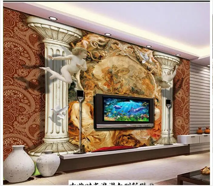 Custom photo wallpaper 3d murals wall paper 3D oil painting style religious mural decoration background home | Обустройство дома