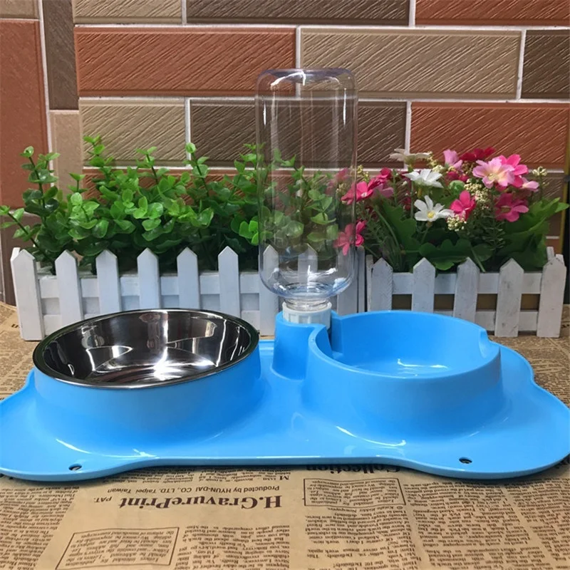 Противоскользящая миска для собак бутылка питьевой воды двойная кошек и щенков