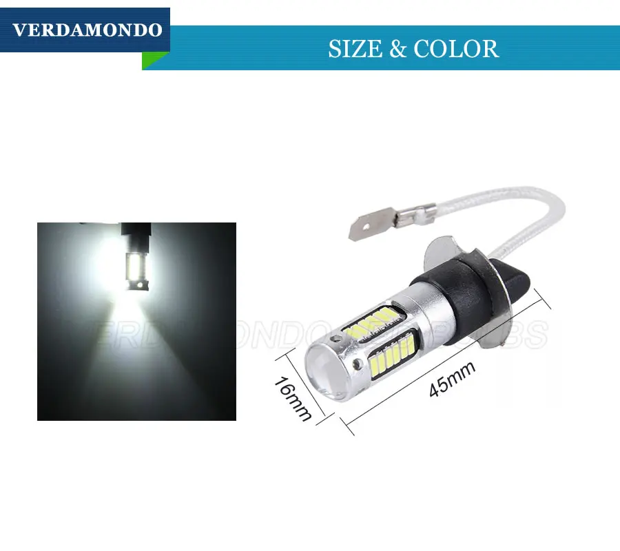 1 шт. H3 4014 30 SMD лампы высокой Мощность светильник Светодиодный Противотуманные