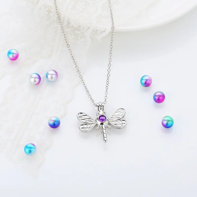 Осьминог Diy ожерелье Oyster Pearl клетка кулон серебряное красивая леди очарование