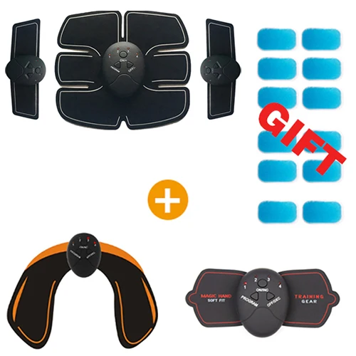 Коричневый Abdominal Muscle Trainer Training Apparatus EMS Muscle Stimulator Belt Fitness Massager Body Slimming Shaper Machine Fat Burning - Цвет: Коричневый