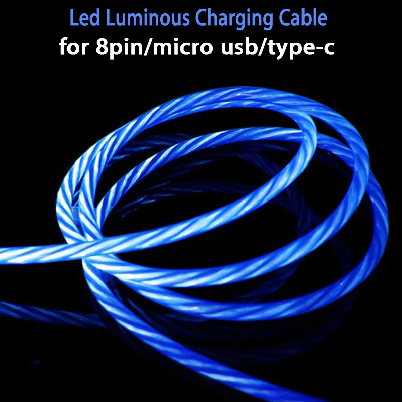 Светодиодный usb кабель для зарядного устройства с световым потоком зарядки Usb