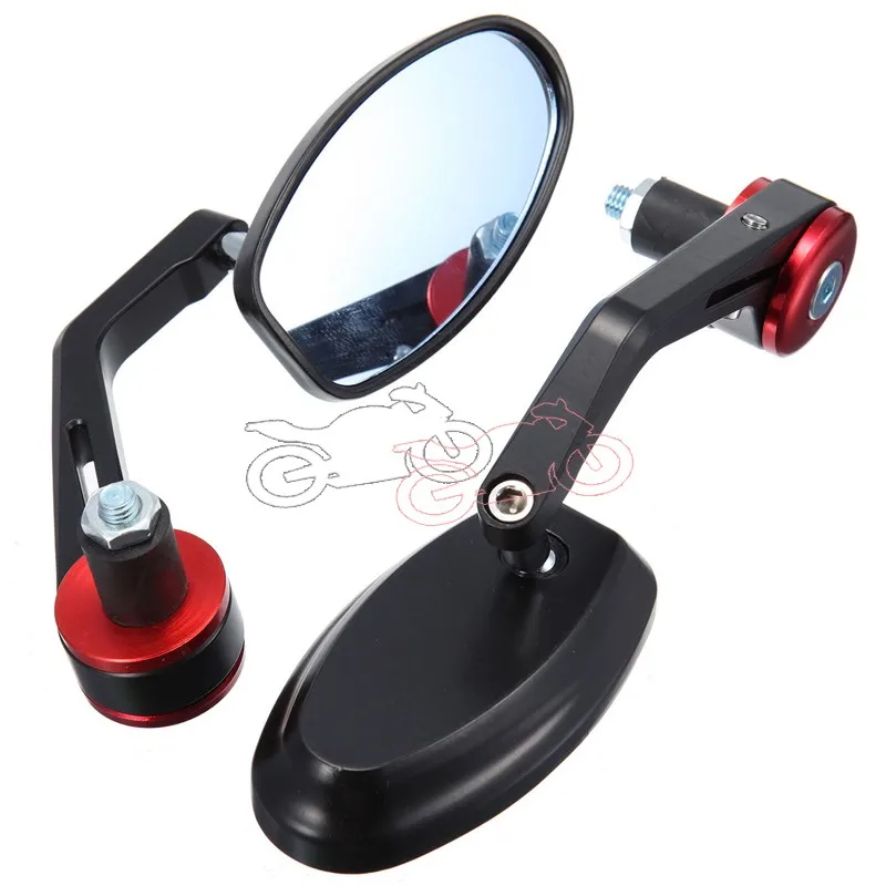 

360 Angle Adjustable Universal Fit Anti-Glare Aluminium Alloy Bar End Rear View Mirrors 7/8" Handlebar Side Mirror Universal Fit