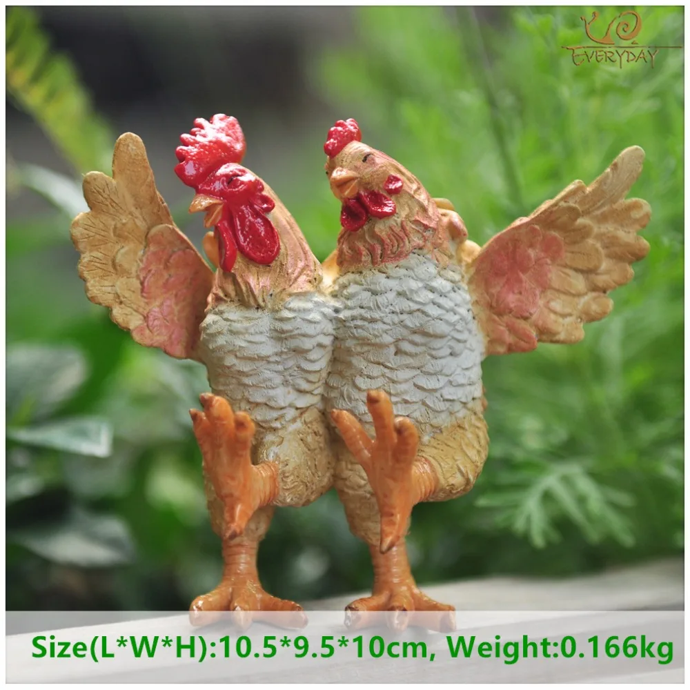 Everyday Collection resin crafts statue fairy garden ornament desktop Easter decoration miniature rooster figurine chicken gift | Дом и сад