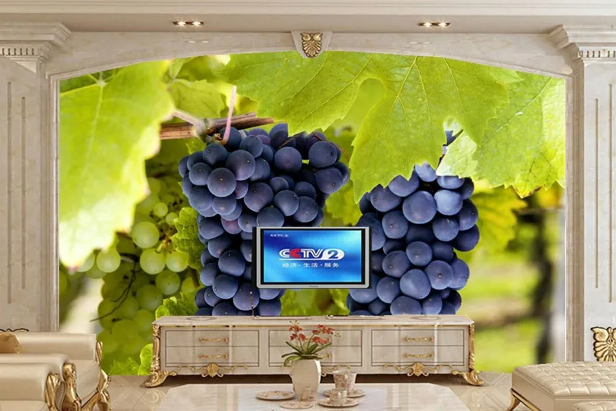 Настенная 3d Роспись на заказ Настенные обои с изображением фруктов винограда