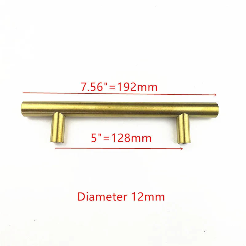12 7.56inch 128mm Диаметр 10 мм матовый черный 12 мм золотой цвет sqaure 12*12 мм черная дверца кухонного шкафа Ручка из нержавеющей стали "~ 24" - Цвет: 12 7.56inch 128mm