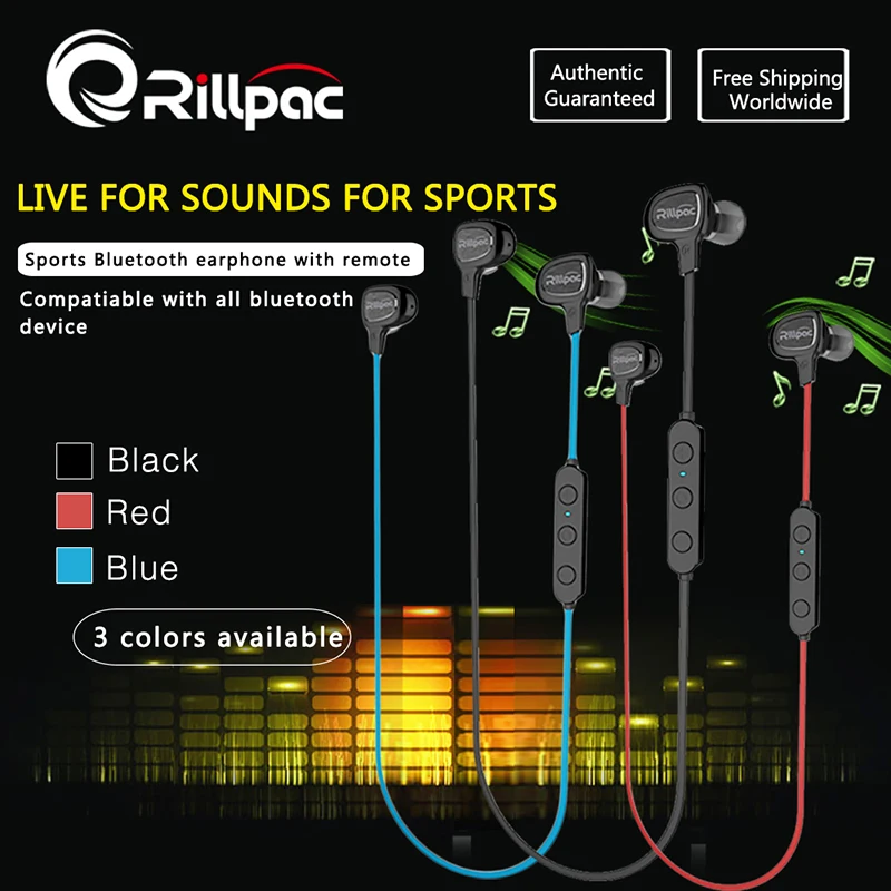 Rillpac BT10 Wireless Bluetooth Earphone 4.1 Headset with Noise Cancelling MIC for IPhone Samsung Xiaomi Smart Phone | Электроника