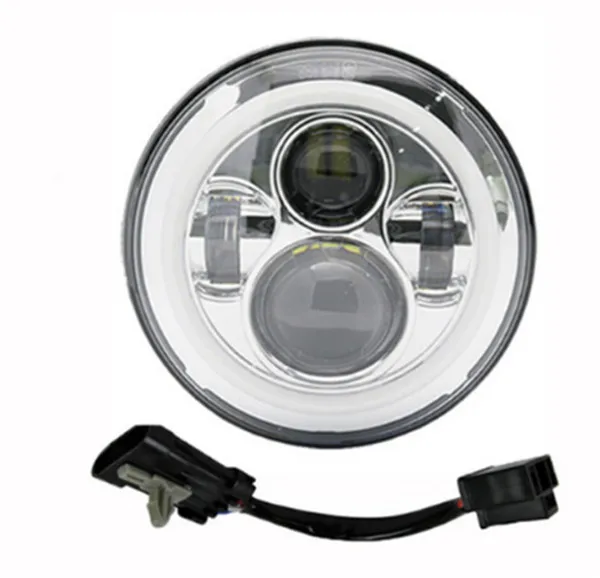 Chrome headlight 7 дюймов мотор светодиодный фар 4,5 дюймов Противотуманные огни для мотоцикла Electra Road Glide Softail Fat Boy Touring - Цвет: Chrome headlight