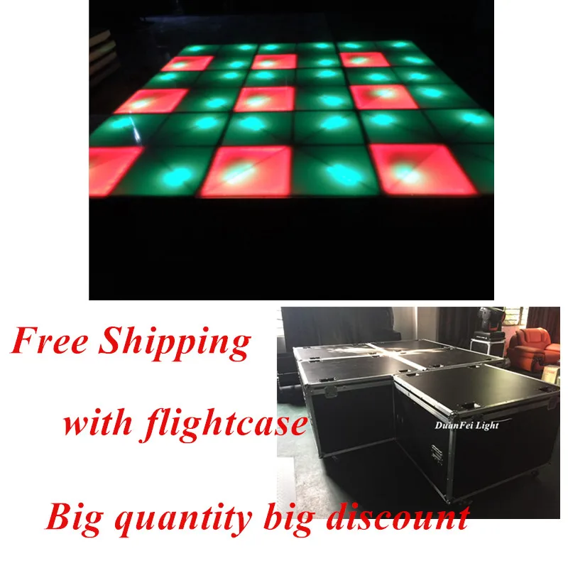 Бесплатная доставка 4 шт./лот с flightcase dmx танцпол led 1 м * 10 мм акриловая крышка для