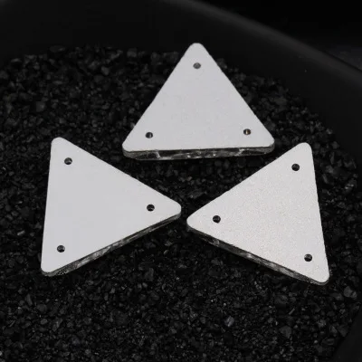 White /Crystal AB T-riangle shape Glass Crystal sew on rhinestones with TWO holes Diy wedding dress accessories Free shipping | Дом и сад