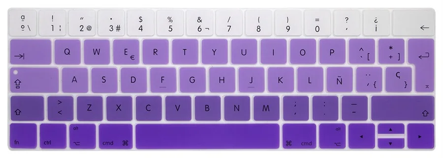 TouchBar ЕС Испания Испанский ультра тонкий чехол для клавиатуры для нового MacBook Pro 13 15 retina с сенсорной панелью защита кожи - Цвет: fadePurple