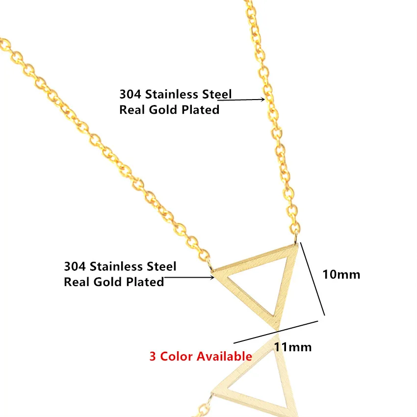 V привлечь розовое золото Цвет геометрический Треугольники Шарм Цепочки и