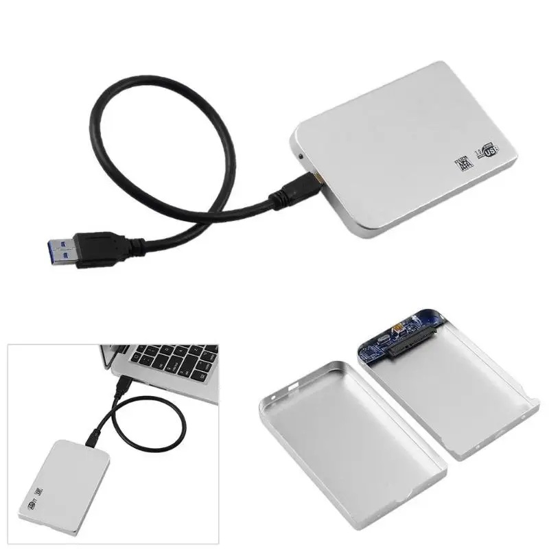 Внешний корпус жесткого диска портативный алюминиевый USB 3 0 HDD для 2 5 дюймового SSD