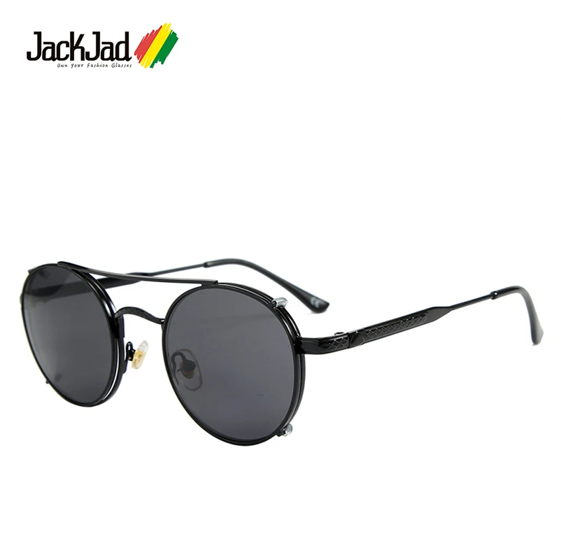 

JackJad 2020 Fashion SteamPunk Style Clip On Round Sunglasses Vintage Lens Removable Brand Design Sun Glasses Oculos De Sol S085