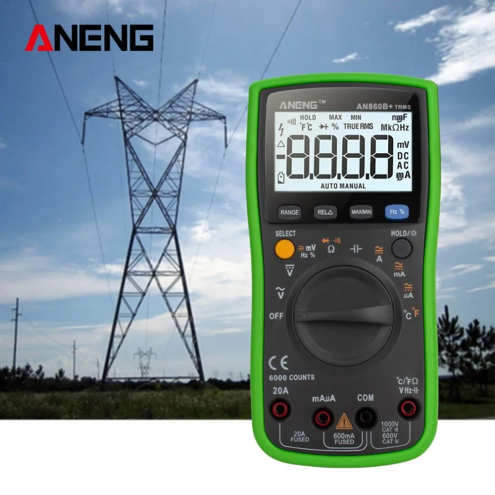 ANENG AN860B+ 6000 отсчетов ЖК-Аналоговый Цифровой мультиметр DMM детектор тестер пиковый мультиметровый метр аналоговый кабель инструмент для искажения