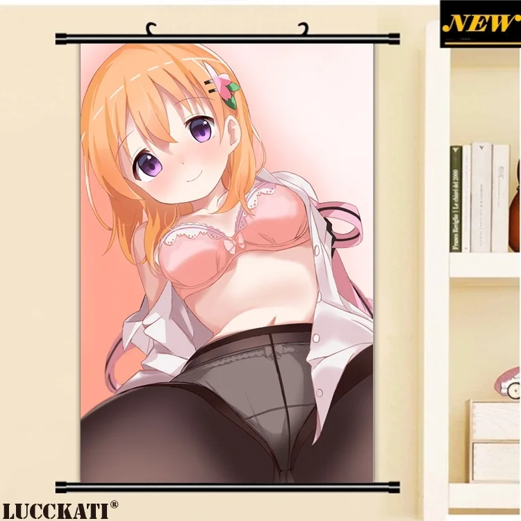40X60 см, Gochiusa Gochuumon wa Usagi Desu ka Rabbit, сексуальная лоли, мультфильм, аниме картинка, настенная прокрутка, холст, живопись, плакат