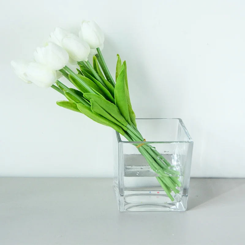6 шт. Белый Искусственный тюльпан из искусственной кожи искусственные цветы для