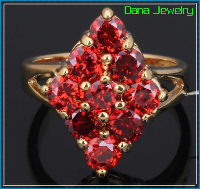 Ювелирные изделия комплекты Красный Гранат Циркон Подвески/Кольцо/Серьги