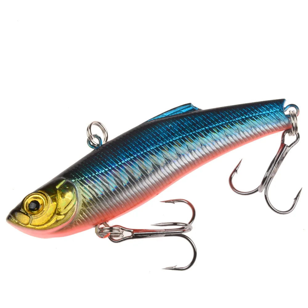 1 pc 7 cm/18g Artificial Japanese Tomb VIB Fishing Lure lead inside Hard Bait Diving Swivel Bait Winter Sea Fishing Tackle
