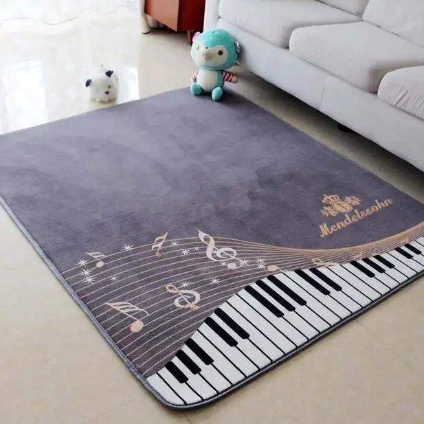 Piano 130X150 см ковер с фортепианными нотами для детской комнаты, дома, спальни, детей, татами, мультяшный коврик для кабинета, пола, полки, барабаны - Цвет: Piano