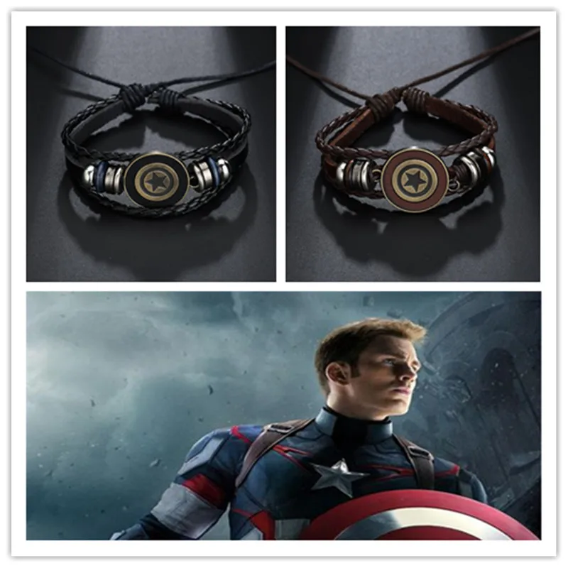 Marvel фильм Капитан Америка периферийных аксессуаров браслет супер герой Винтаж