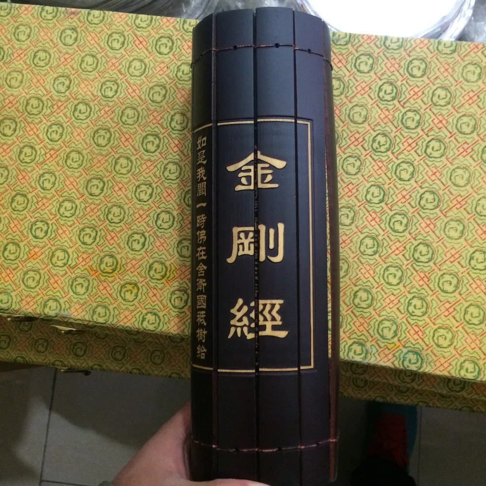 

Chinese rare ancient antiquity Bamboo Book "Great Compassion Mantra" decoration wooden Bamboo handicraft