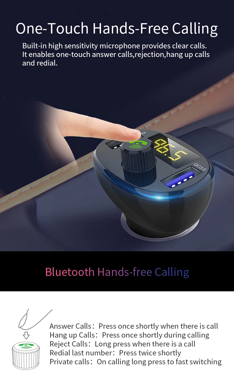 ANLUD Bluetooth 4,1 fm-передатчик комплект беспроводной связи Bluetooth для автомобиля Быстрая зарядка 3,0 модулятор MP3 плеер Поддержка U диск Handfree
