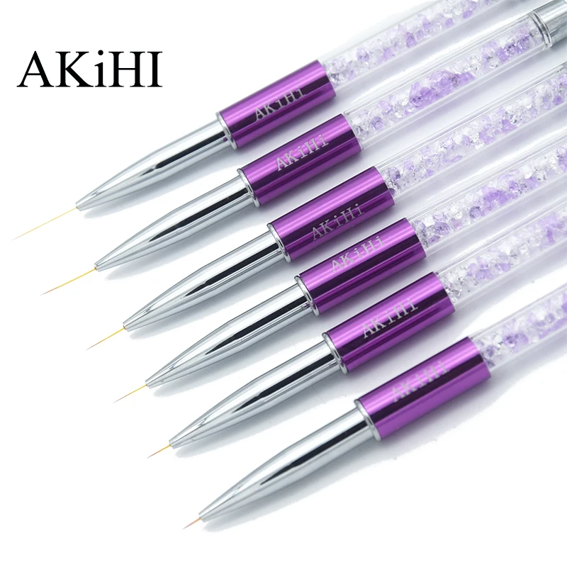 AKiHi 5 20 мм нейл арта Линия кисти для рисования кристаллый акриловый тонкий