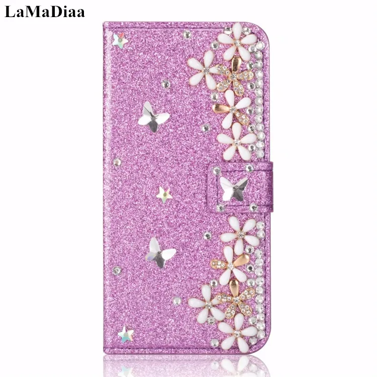 LaMaDiaa Роскошный кожаный флип-чехол для Samsung S6 S7 S8 S9 S10 S20 Plus Note 8 9 10 20 Модный Блестящий