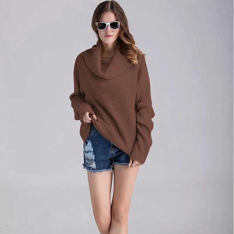 FANTASYONE 2017 Autumn and Winter Vintage Women Sweater Long Sleeve Loose Turtleneck Knitted Pullover Green Sweaters Crop Top | Женская